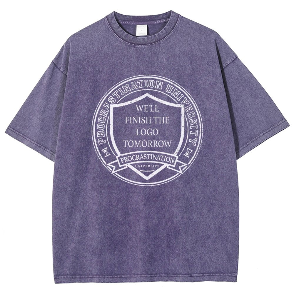 Procrastination University Logo Vintage Distressed T-shirt