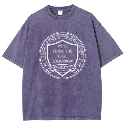 Procrastination University Logo Vintage Distressed T-shirt