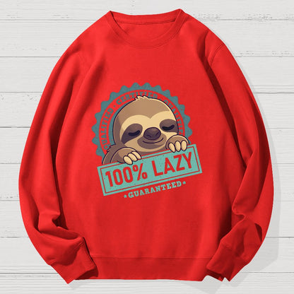 100% Lazy Sloth Geek Cotton Sweatshirt