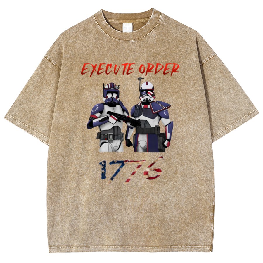 Execute Orde 1776 Independence Day Geeky Vintage Distressed T-shirt