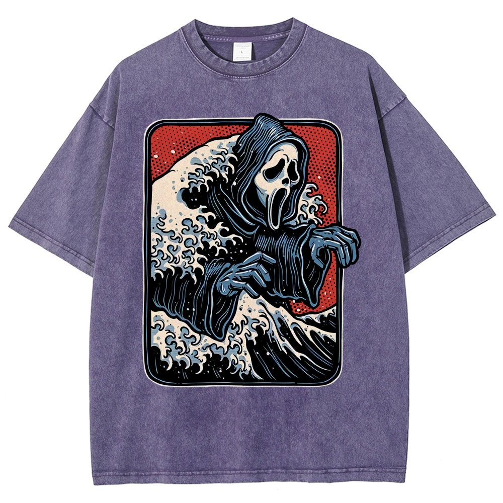 Ghost Wave Vintage Distressed T-shirt