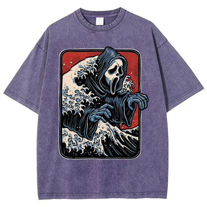Ghost Wave Vintage Distressed T-shirt