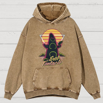 Retro Evil Tentacle Nerdy Vintage Distressed Hoodie