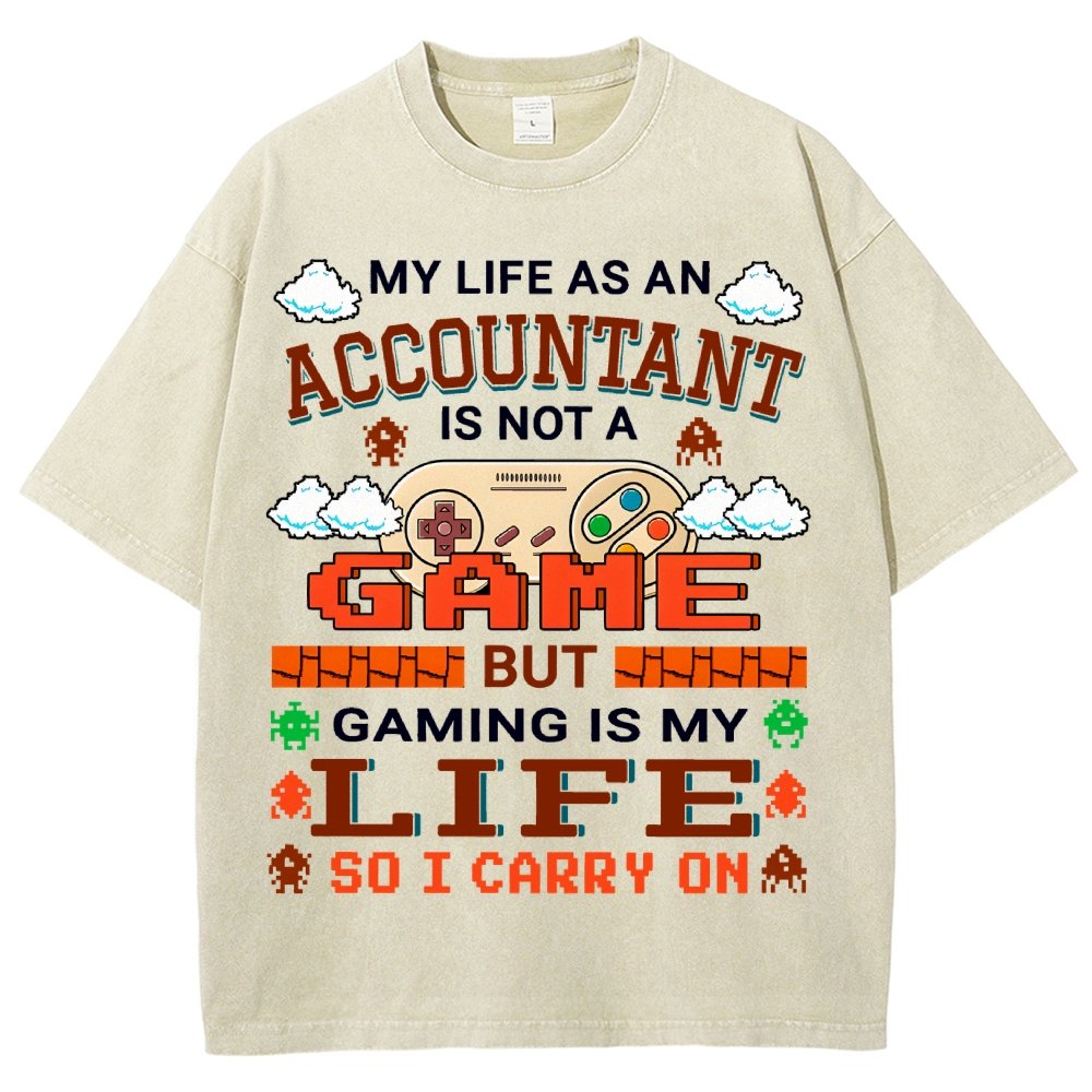 Gamer Accountant Gaming Design Quote Graphic Vintage Distressed T-shirt