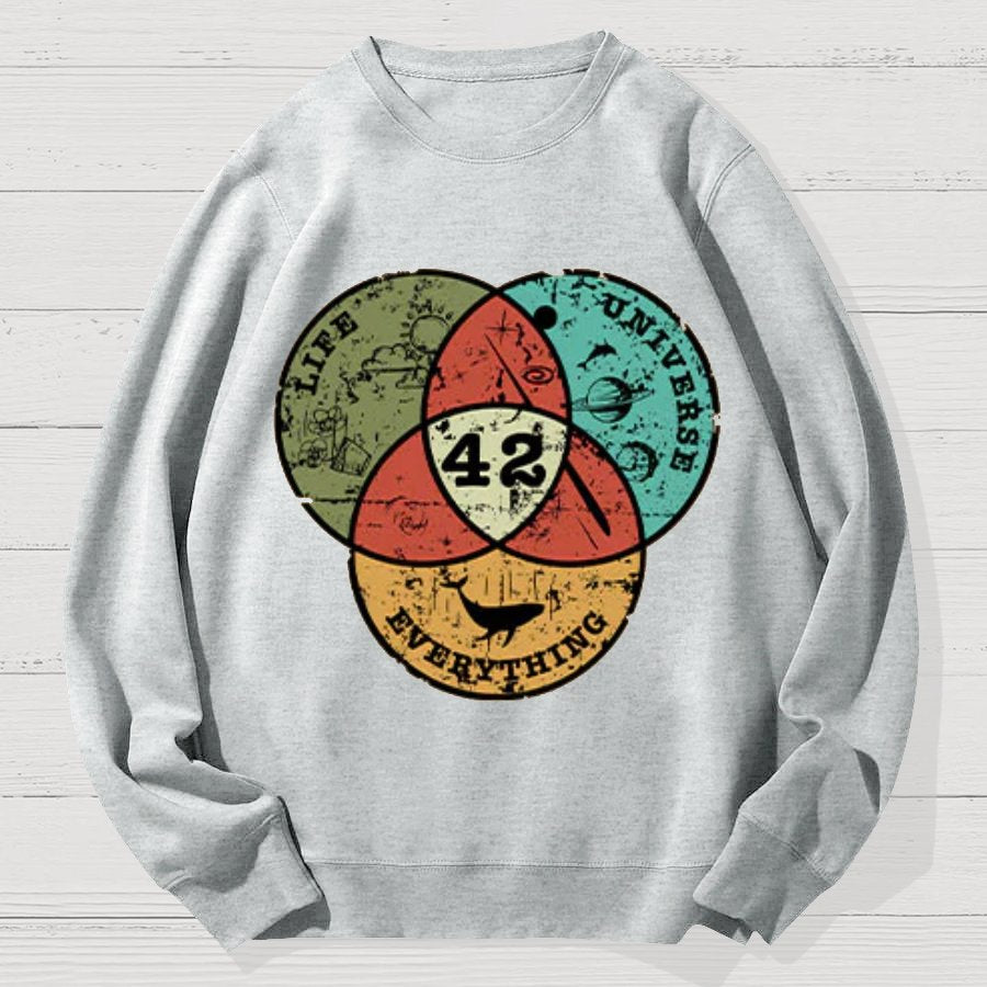 Life, the Universe & Everything Geek Cotton Sweatshirt