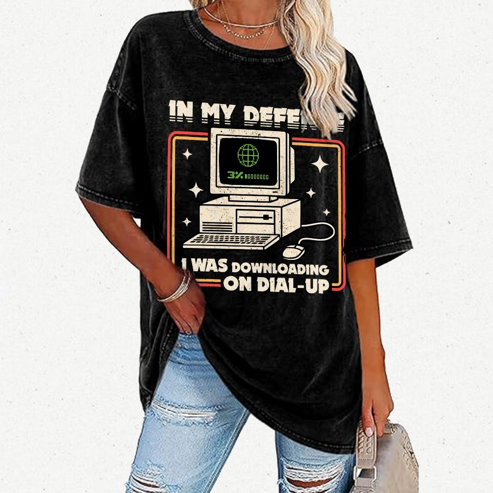 Defense Protocol Dial-Up Vintage Distressed T-shirt