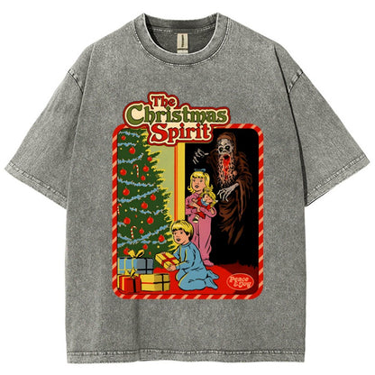 The Christmas Spirit Vintage Distressed T-shirt