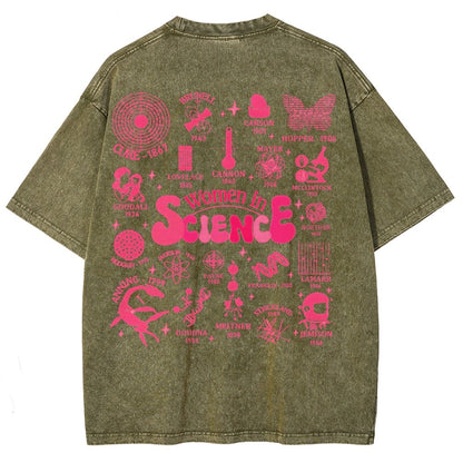 In Science Teacher Vintage Snowflake Washed T-Shir