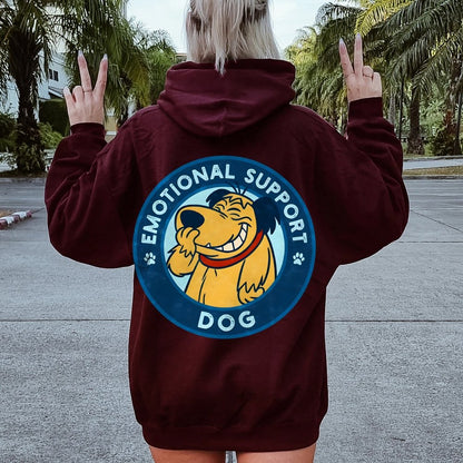 Dog Support Or Not? Printed Back Unisex Cotton Hoodie