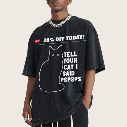 Tell Your Cat Vintage Distressed T-shirt