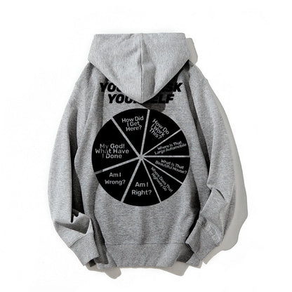 You May Ask Yourself Printed Back Cotton Hoodie