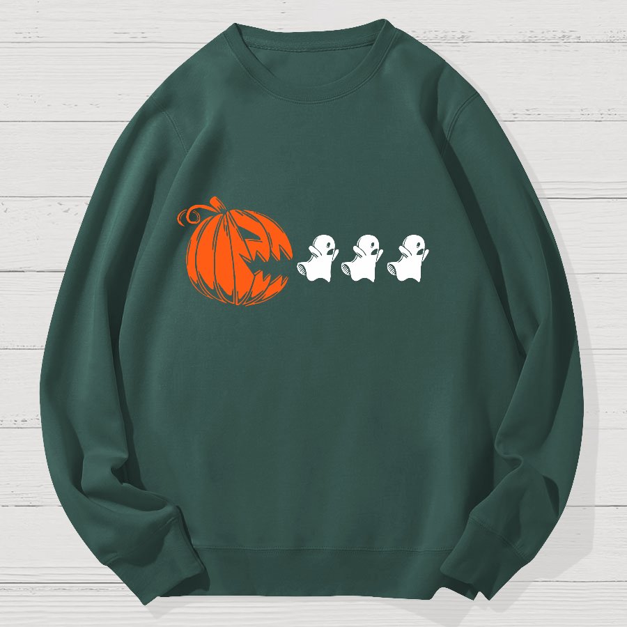 Funny Halloween Ghost Geek Cotton Sweatshirt