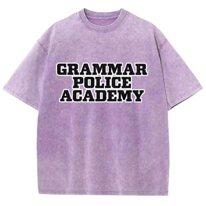 Grammar Police Academy Vintage Distressed T-shirt