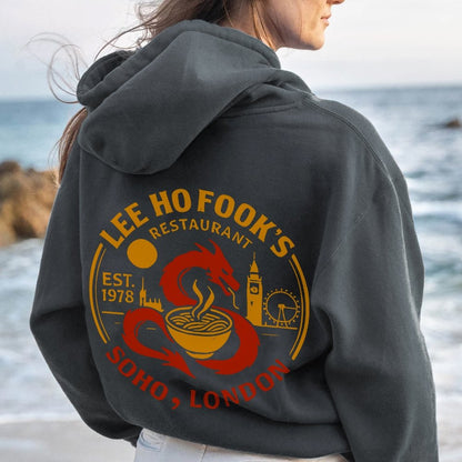 Lee Ho Fooks Printed Back Cotton Hoodie