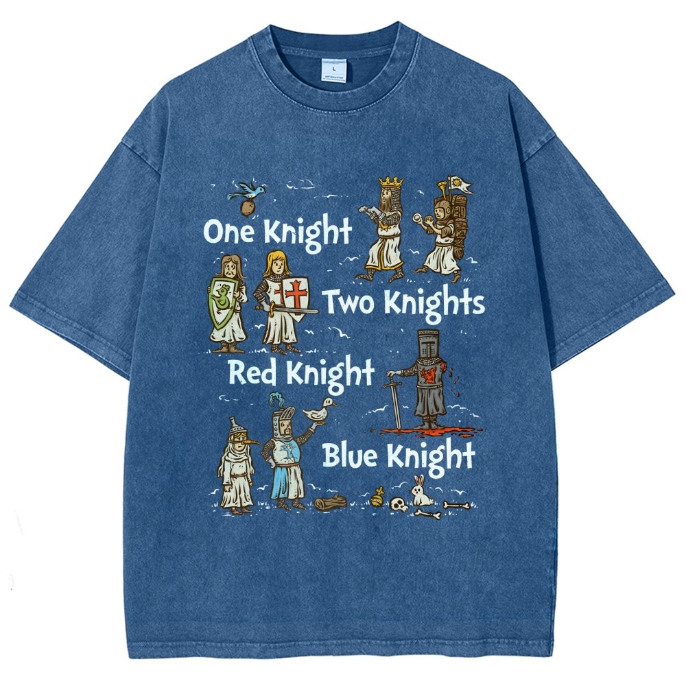 Red Knight Blue Knight Vintage Distressed T-shirt