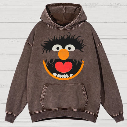 Retro Pop Culture Puppet Face 2 Vintage Distressed Hoodie