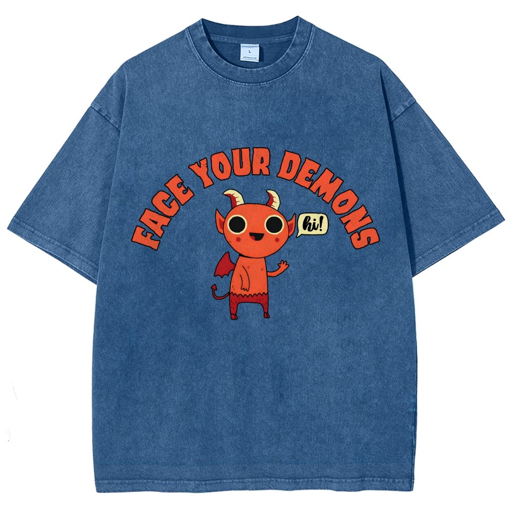 Face Your Demons Vintage Distressed T-shirt