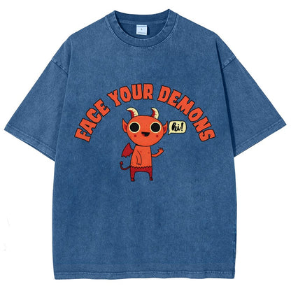 Face Your Demons Vintage Distressed T-shirt
