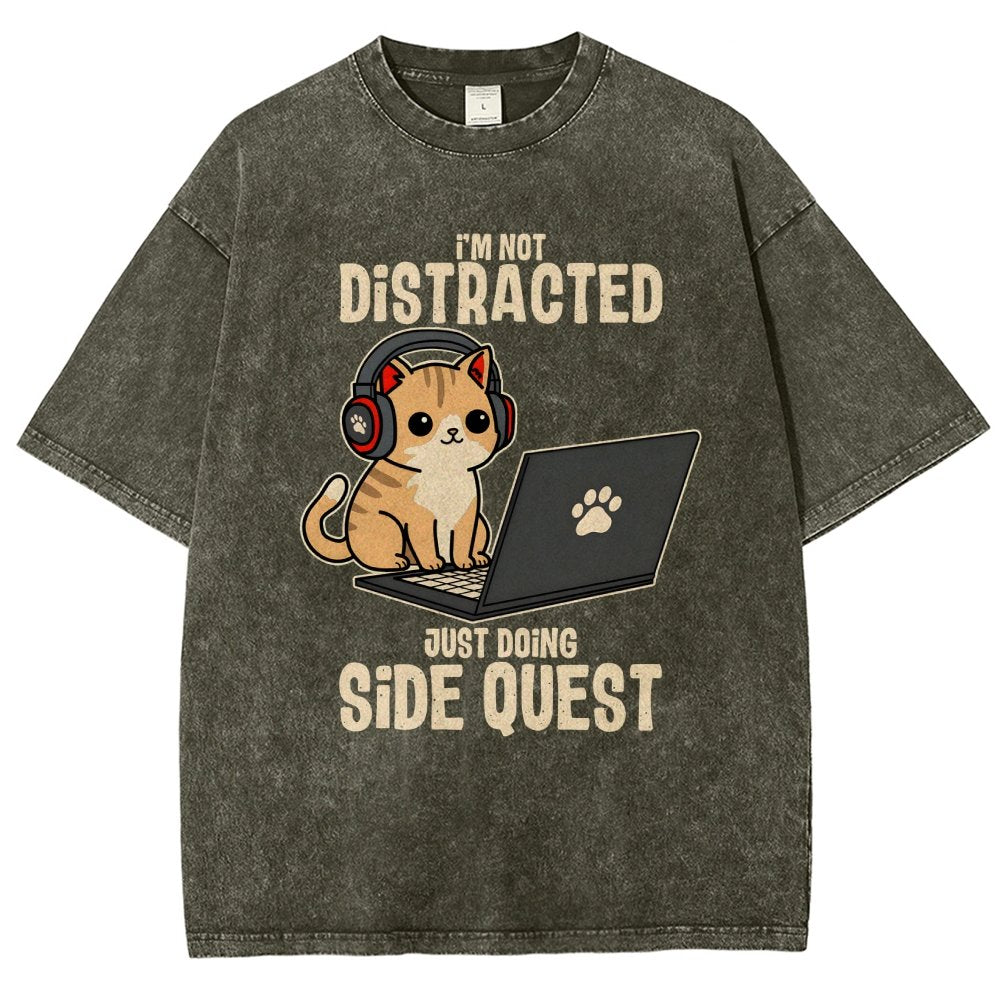 Doing Side Quest Vintage Distressed T-shirt