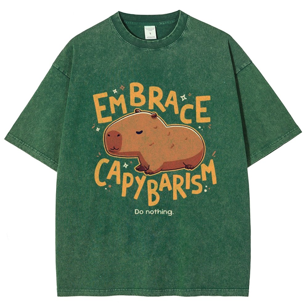 Capybarism Do Nothing Vintage Distressed T-shirt
