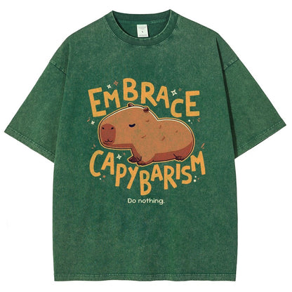 Capybarism Do Nothing Vintage Distressed T-shirt