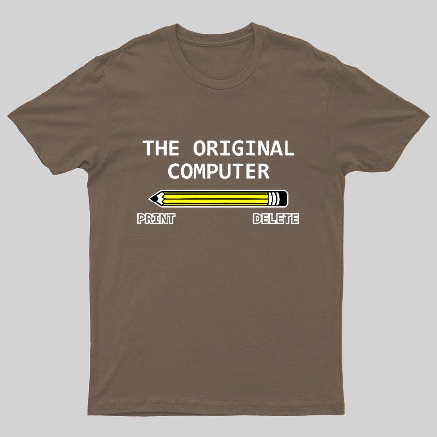 The Original Computer Print Delete Funny Graphic Printing Geeky T-Shirt