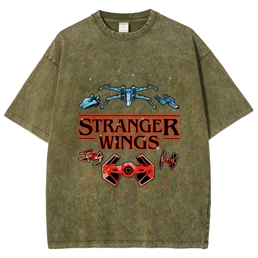 Stranger Wings Vintage Distressed T-shirt