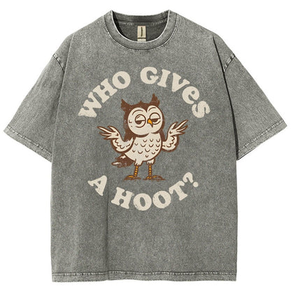 Who Gives a Hoot Vintage Distressed T-shirt