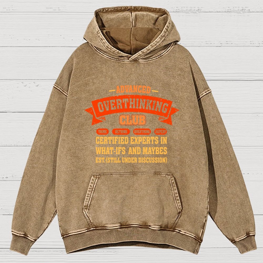 Overthinking Mode ON! Vintage Distressed Hoodie