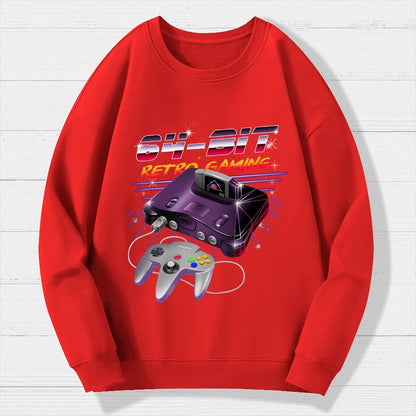 '64-Bit Retro Gaming Geek Cotton Sweatshirt