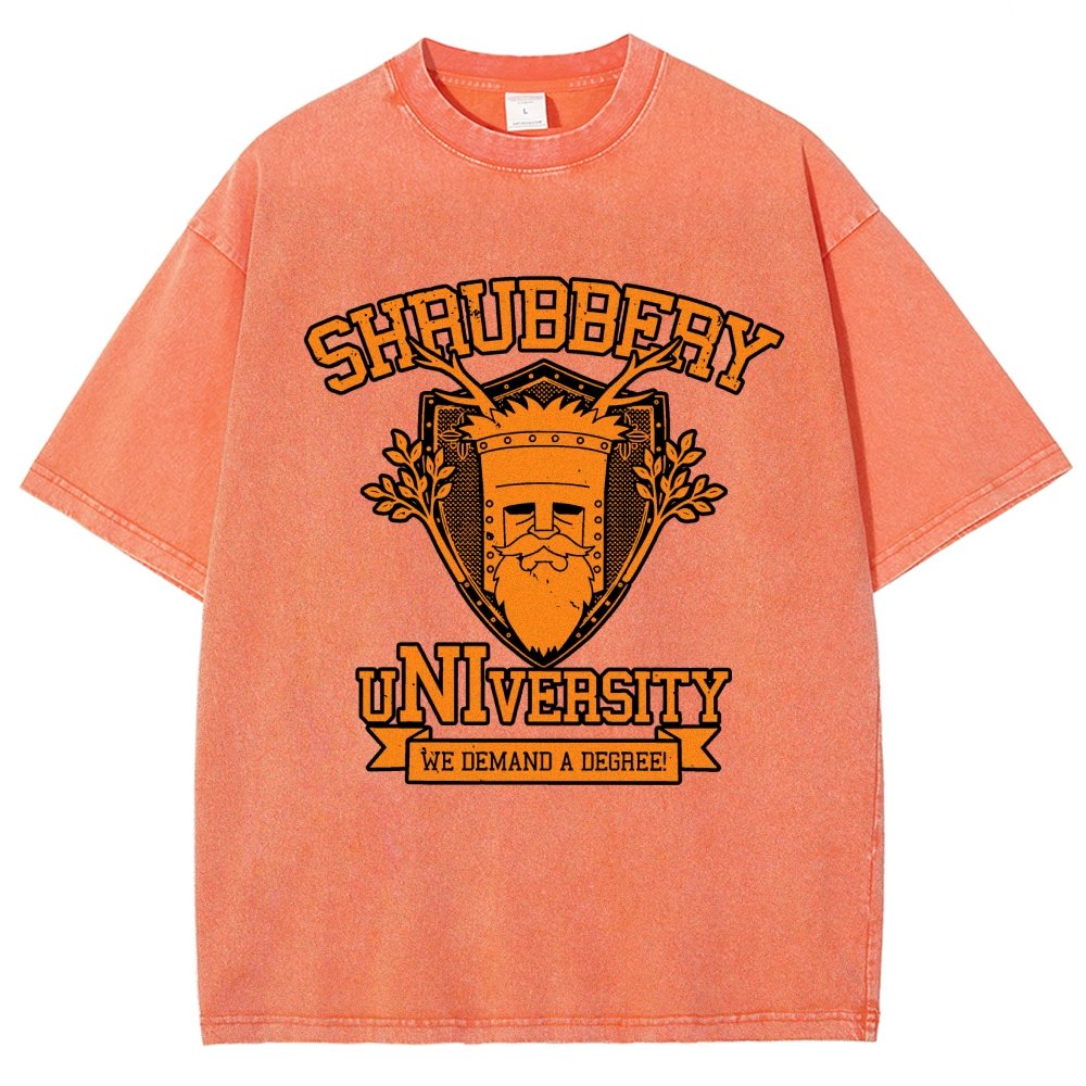 Shrubbery University Vintage Distressed T-shirt