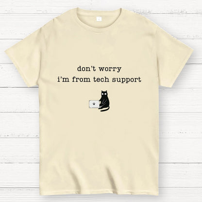 Don't Worry I'm From Tech Support Cat Geek T-Shirt