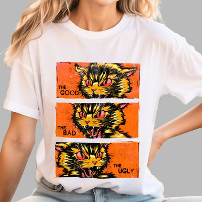 The Good The Bad The Ugly Cat Geek T-Shirt