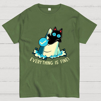 Everything Is Fine! Cat Geek T-Shirt