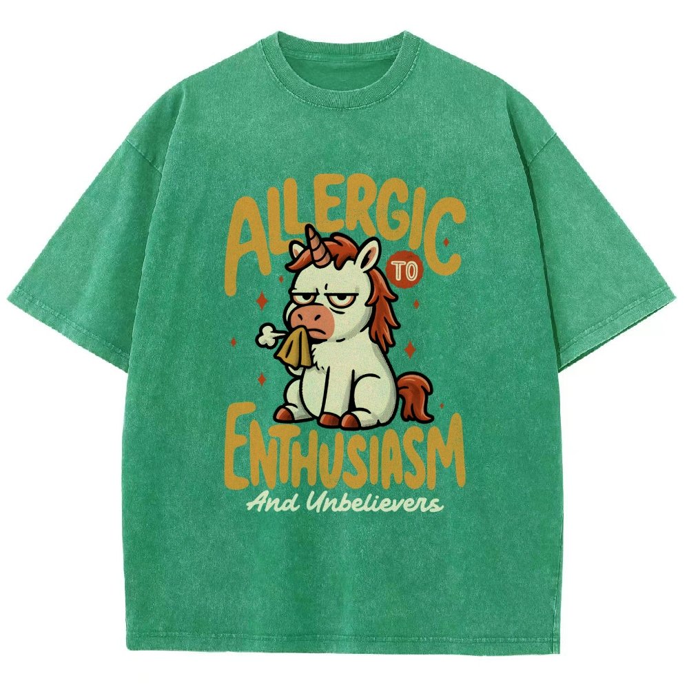 Allergic to Enthusiasm Vintage Distressed T-shirt