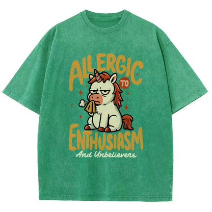 Allergic to Enthusiasm Vintage Distressed T-shirt