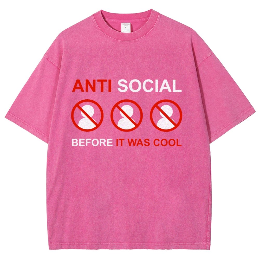 Anti-Social Before It Was Cool Vintage Distressed T-shirt
