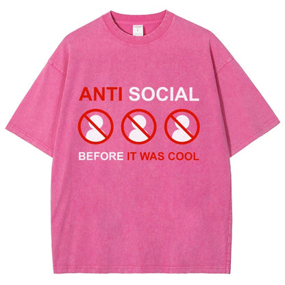 Anti-Social Before It Was Cool Vintage Distressed T-shirt