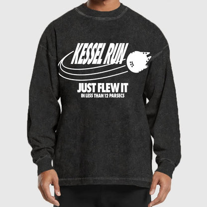 Galactic Run Just Flew It Washed Long Sleeve Tee