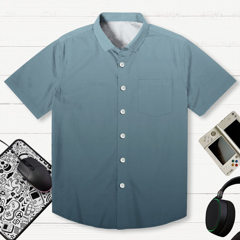 Gradient Color Comfortable Casual Cotton And Linen Geek Shirt