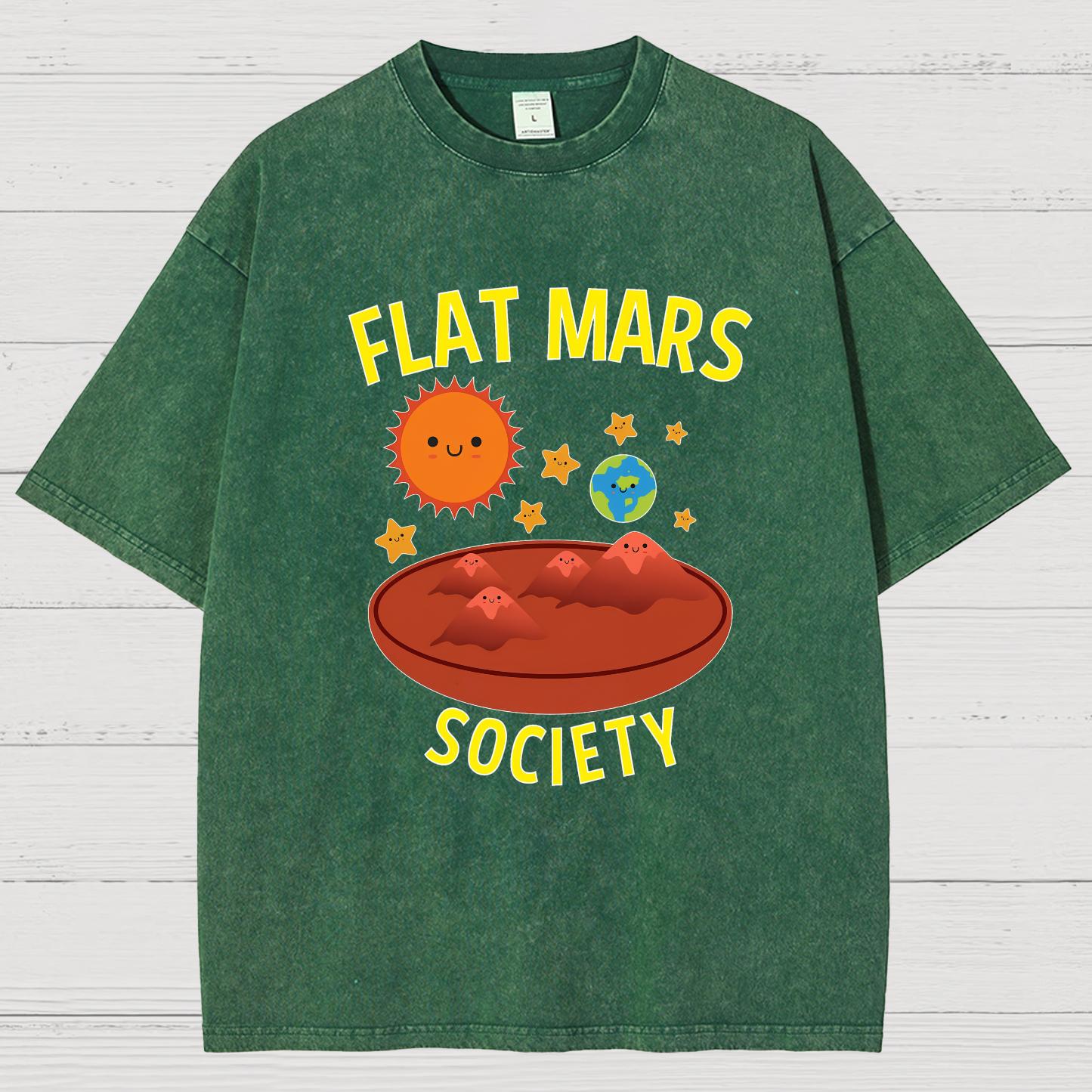 Flat Mars Society Nerdy Vintage Distressed T-shirt