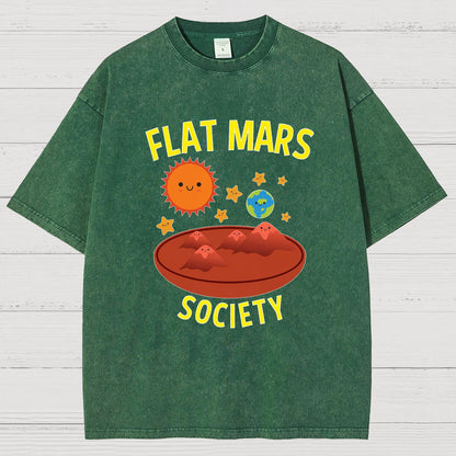 Flat Mars Society Nerdy Vintage Distressed T-shirt