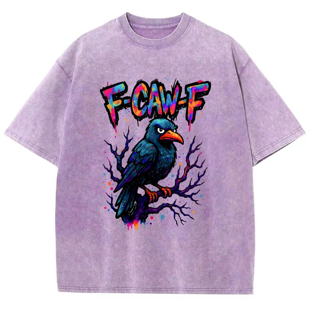 F-Caw-F Raven Vintage Distressed T-shirt