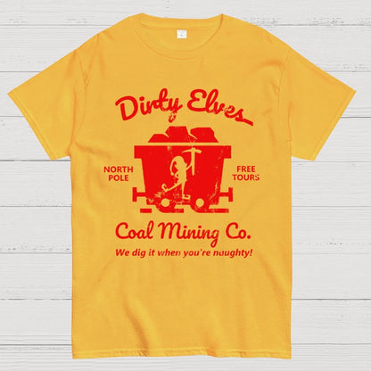 Dirty Elves Coal Mining Company Christmas Humor Geek T-Shirt