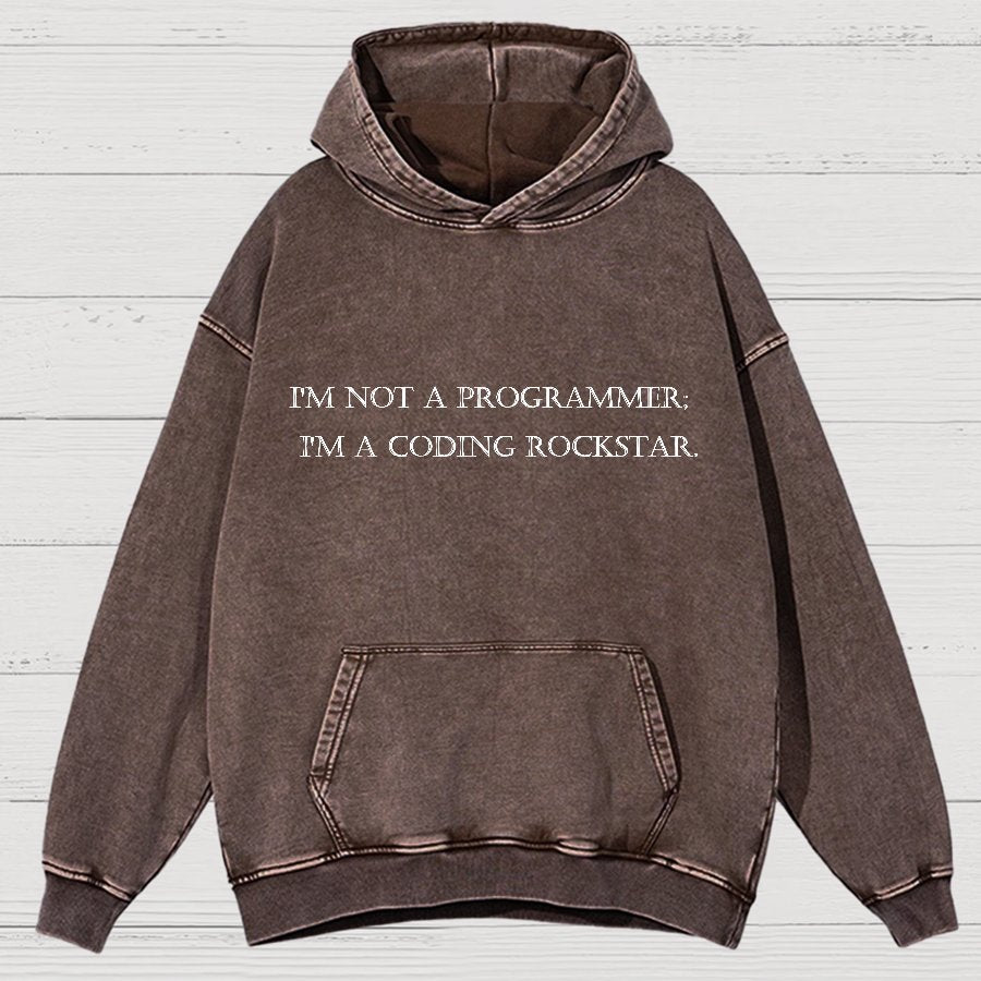 I'm Not A Programmer I'm A Coding Rockstar Nerd Vintage Distressed Hoodie