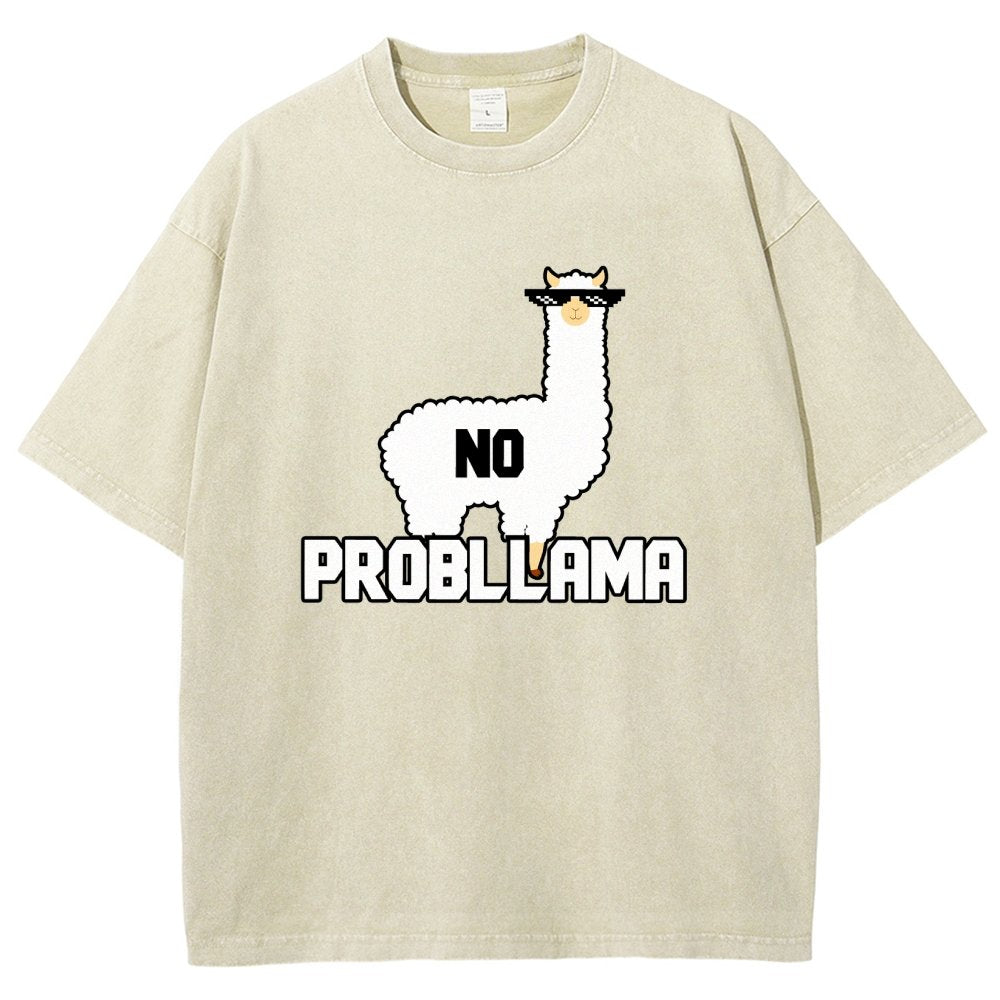 No Probllama Vintage Distressed T-shirt