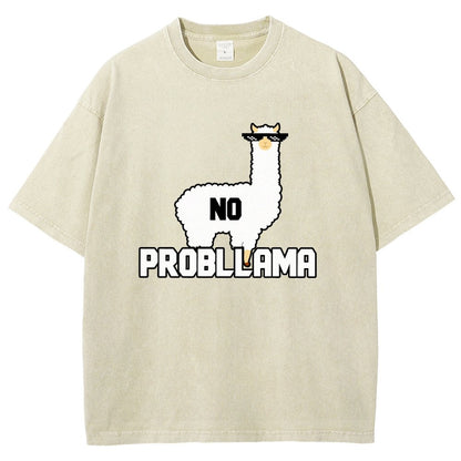 No Probllama Vintage Distressed T-shirt