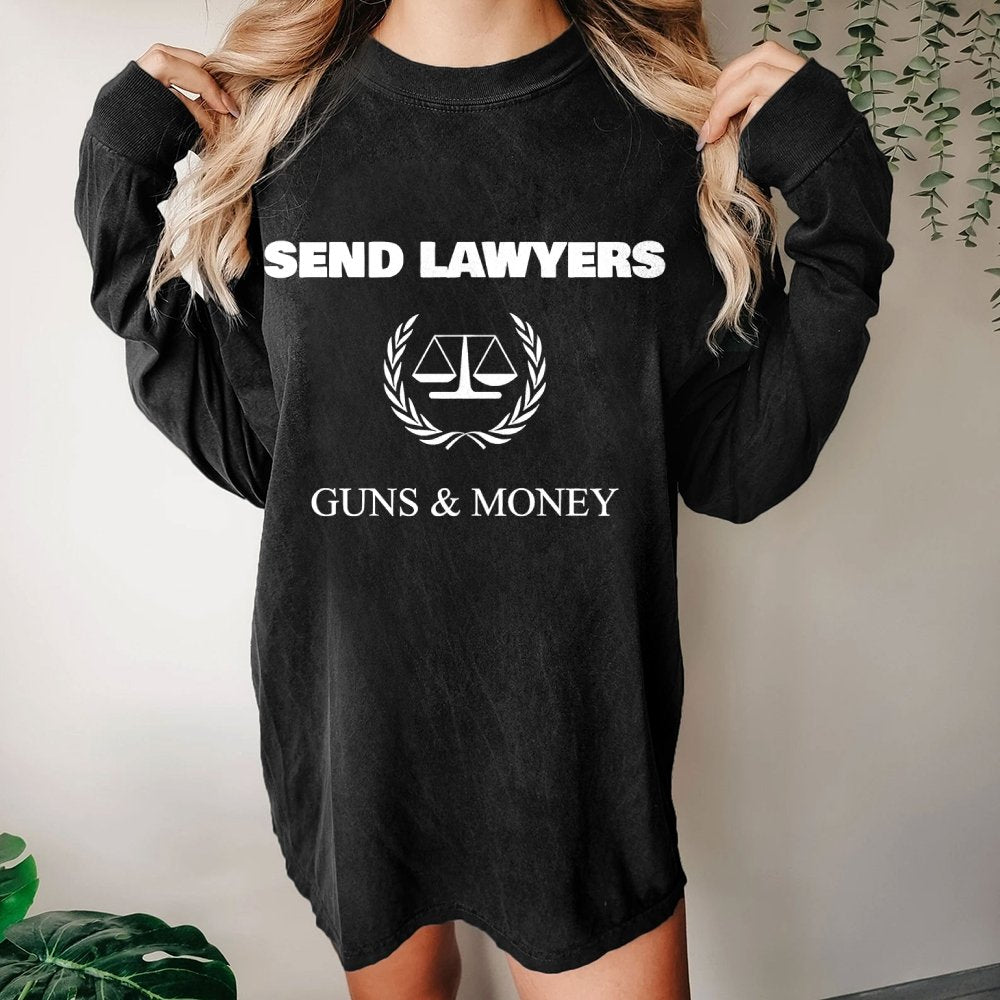 Send Lawyers Guns and Money Washed Long Sleeve Tee