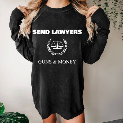 Send Lawyers Guns and Money Washed Long Sleeve Tee