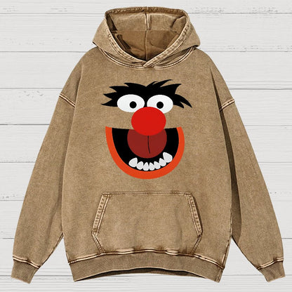 Retro Pop Culture Puppet Face Vintage Distressed Hoodie